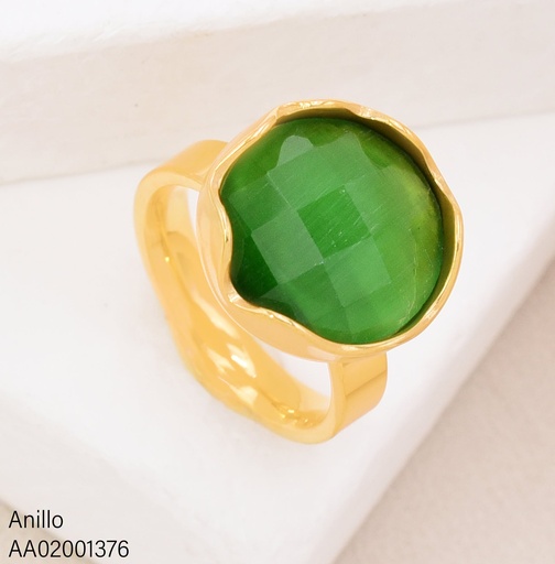 [AA02001376] ANILLO SET PIEDRA RD VERDE