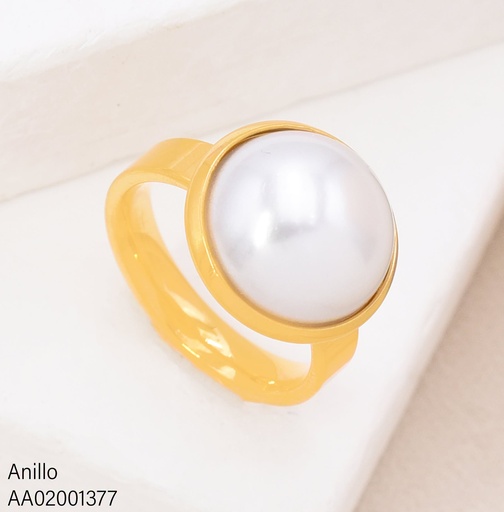 [AA02001377] ANILLO PERLA RD  BLANCO