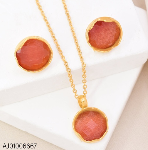 [AJ01006667] SET PIEDRA RD NARANJA ROJIZO