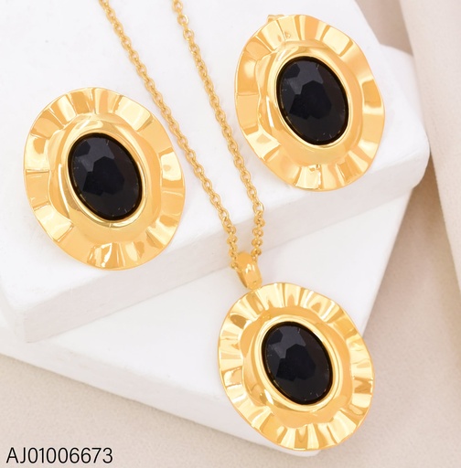 [AJ01006673] SET OV PIEDRA NEGRO