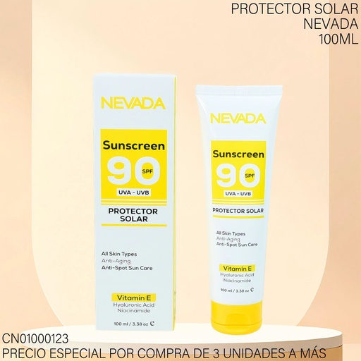 [CN01000123] PROTECTOR SOLAR 90 SPF VITAMIN E 100ML NV00553