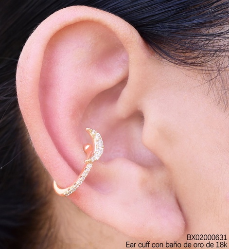 [BX02000631] EAR CUFF LUNA 1 LINEA ZIRCONIA CRISTAL (X.JL) XUPING