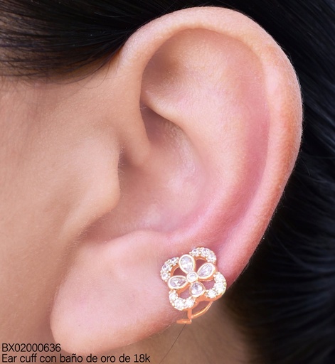[BX02000636] EAR CUFF FLOR ZIRCONIA CRISTAL (X.JL) XUPING