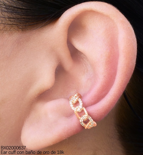 [BX02000637] EAR CUFF CIRCULOS ENTRELAZADO ZIRCONIA CRISTAL (X.JL) XUPING