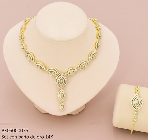 [BX05000075] SET CADENA-PULSERA OV.GRANDE ZIRC. SMY-0499 (X.JL) XUPING