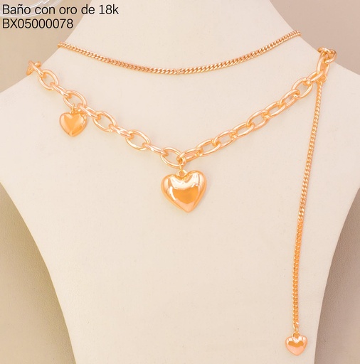 [BX05000078] CADENA DOBLE 2 CORAZONES INFLADOS MART/ESLAB.OV.202510283 (X.JL) XUPING