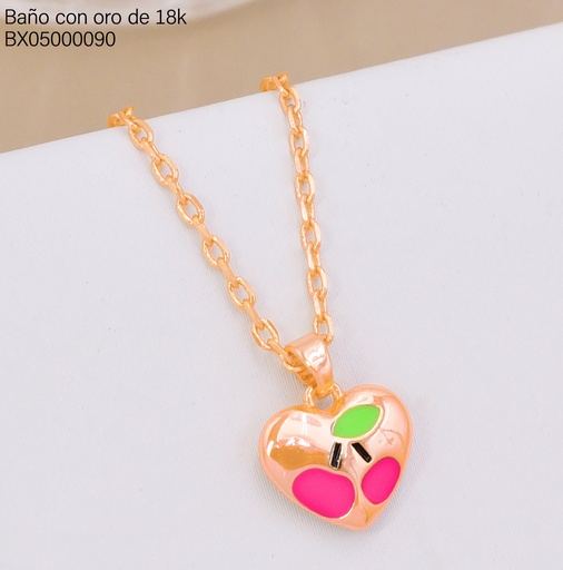 [BX05000090] CADENA TRAD.DIJE CORAZON C/CEREZAS X137901-4 (X.JL) XUPING