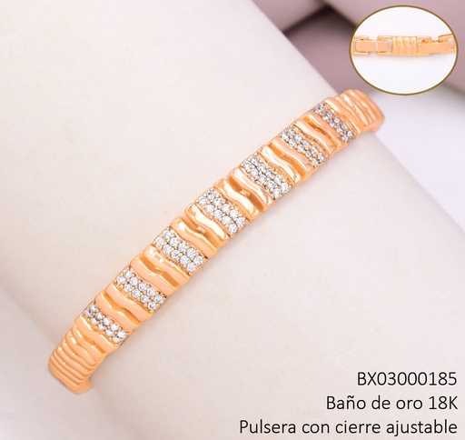 [BX03000185] PULSERA RECT. LISO/ZIRC. (X.JL) XUPING