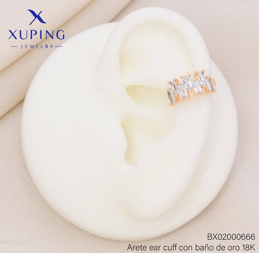 [BX02000666] EAR CUFF ZIRCONIA VERTICAL CRISTAL (X.JL) XUPING