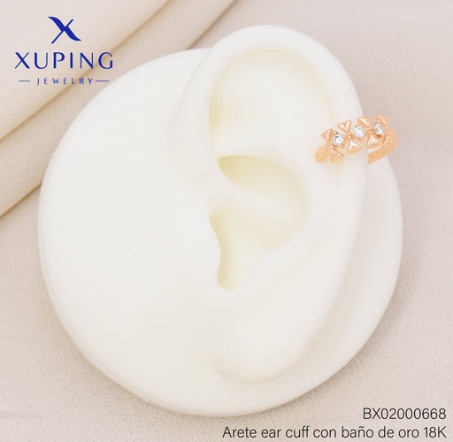 [BX02000668] EAR CUFF 4 LAZO VERTICALES/ZIRCONIA CRISTAL (X.JL) XUPING