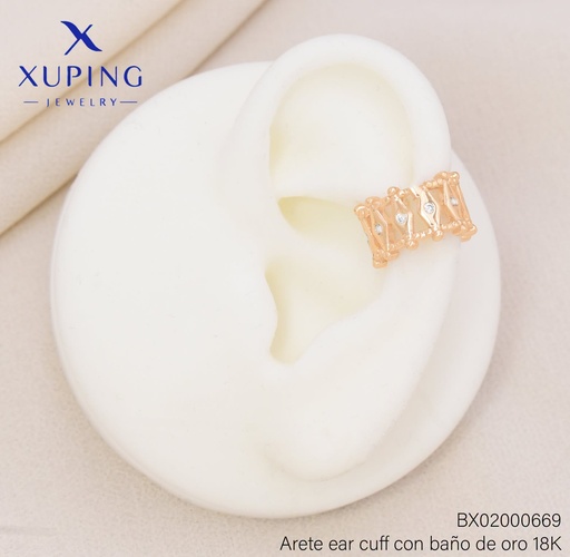 [BX02000669] EAR CUFF ROMBOS GEOMÉTRICOS -ZIRCONIA CRISTAL (X.JL) XUPING