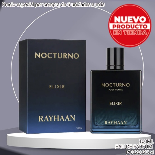 [PO02002114] PERFUME NOCTURNO ELIXIR RAYHAAN 100ML EDP NB-0001
