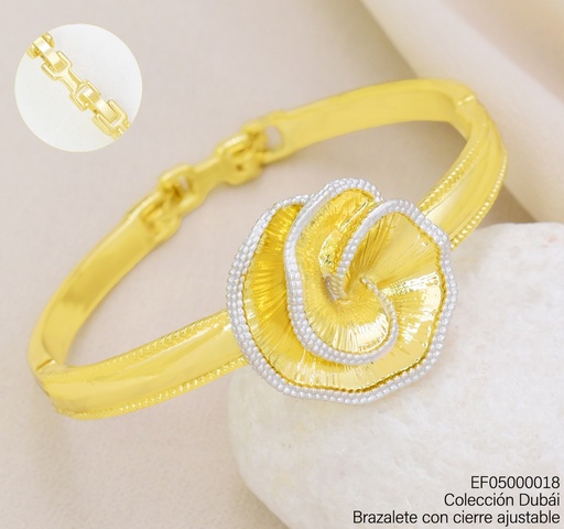[EF05000018] BRAZALETE DUBAI CENTRO ROSA PLIEGOS PLAT. FD26657 (DUB1)