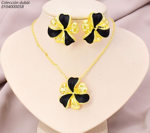 [EF04000058] SET DUBAI FLOR GR.DOR.3 PETALOS NEGROS T117799A FD26308(DUB1)