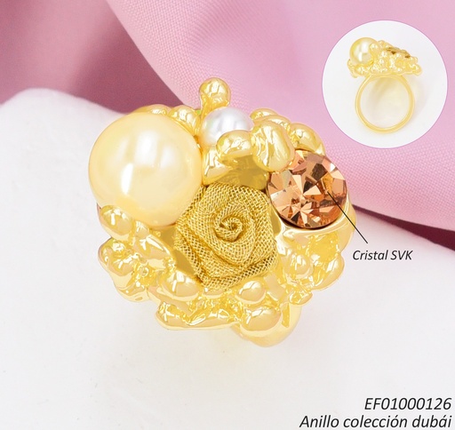 [EF01000126] ANILLO DUBAI ESLAB.GR.CENTRO RD.ROSA/ZIRC/PERLA FD26478 (DUB1)