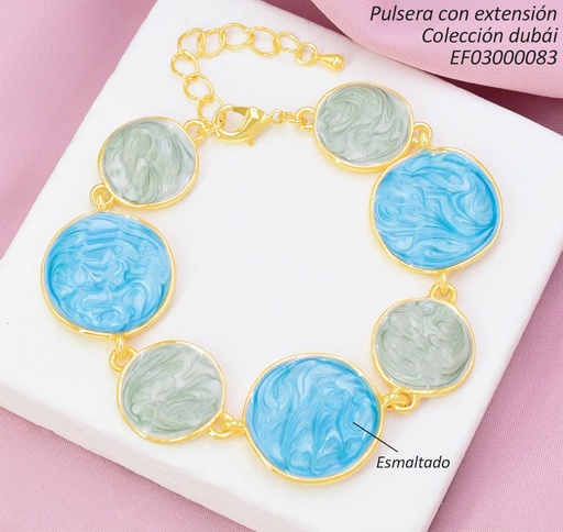 [EF03000083] PULSERA DUBAI 7 RD. VERDES/CELESTES T117236H FD26305 (DUB1)