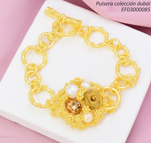 [EF03000085] PULSERA DUBAI ESLAB.GR.CENTRO RD.ROSA/ZIRC/PERLA T111483H FD26479 (DUB1)