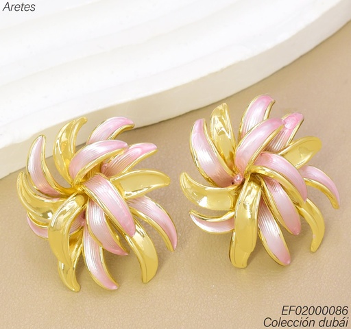 [EF02000086] ARETES DUBAI HELECHO DOR/ROSADO T804159E (DUB1)
