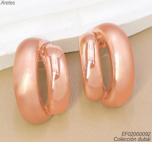 [EF02000092] ARETES DUBAI DOBLE CURVA ROSE GOLD T114147E (DUB1)