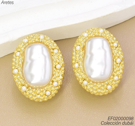 [EF02000098] ARETES DUBAI OV.BORDE CORRUGADO C/BLANCO T117627E  (DUB1)