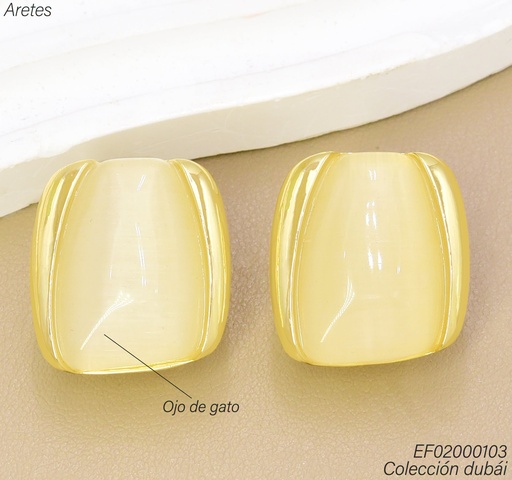 [EF02000103] ARETES DUBAI RECT.BLANCO BORDE DOR. T114106E (DUB1)