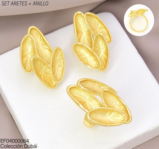 [EF04000064] SET DUBAI ARETES/ANILLO (3) OV.FD26255 (DUB1)