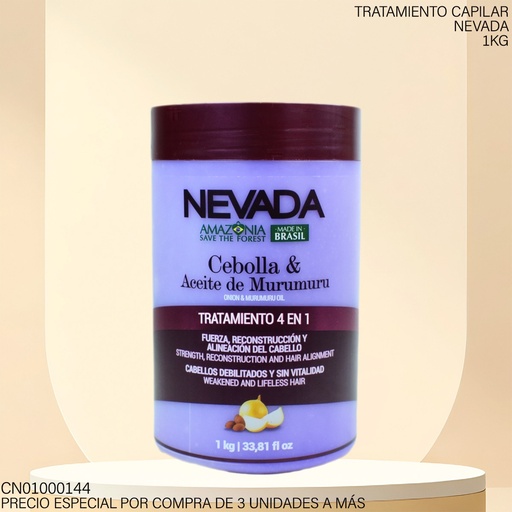 [CN01000144] TRATAMIENTO 4EN1 CEBOLLA & ACEITE DE MURUMURU 1KG 3375