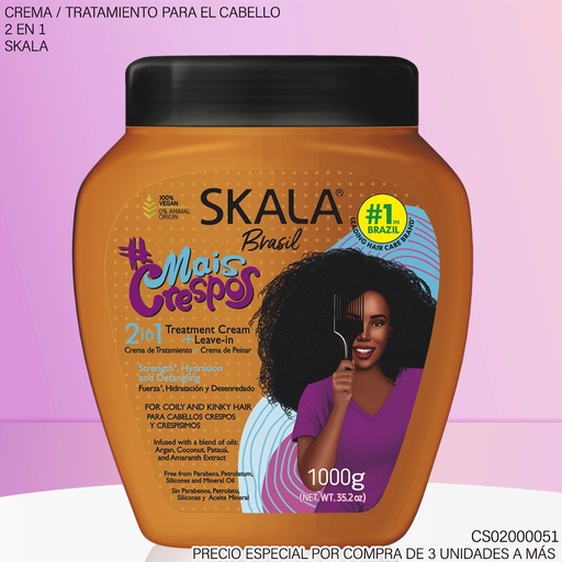 [CS02000051] CREMA SKALA  MAIS CRESPOS 2 EN 1 1000G  827
