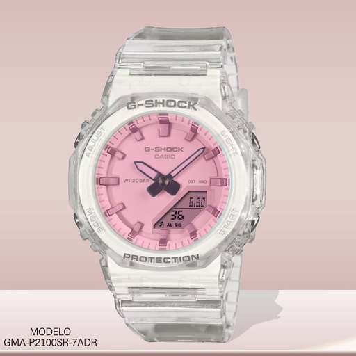 [GMA-P2100SR-7ADR] RELOJ CASIO G-SHOCK ANALOGO GMA-P2100SR-7ADR SILICON TRANSPARENTE