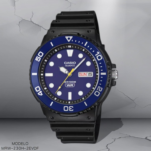 [MRW-230H-2EVDF] RELOJ CASIO ANALOGO MRW-230H-2EVDF SILICON NEGRO