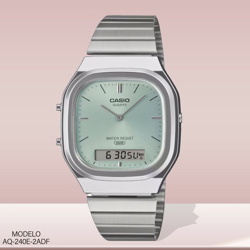 [AQ-240E-2ADF] RELOJ CASIO ANALOGO/DIG. AQ-240E-2ADF METAL PLAT.