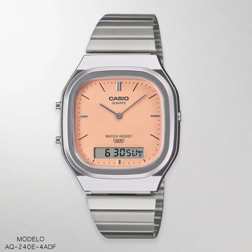 [AQ-240E-4ADF] RELOJ CASIO ANA/DIG. CAB.AQ-240E-4ADF METAL PLAT.