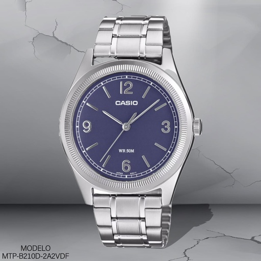 [MTP-B210D-2A2VDF] RELOJ CASIO ANALOGO MTP-B210D-2A2VDF METAL PLAT.