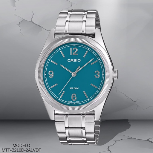 [MTP-B210D-2A1VDF] RELOJ CASIO ANALOGO MTP-B210D-2A1VDF METAL PLAT.