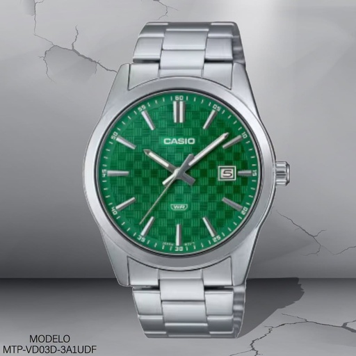 [MTP-VD03D-3A1UDF] RELOJ CASIO ANALOGO MTP-VD03D-3A1UDF METAL PLAT.