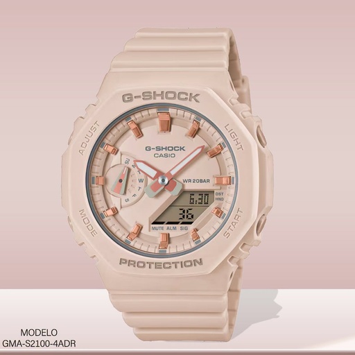 [GMA-S2100-4ADR] RELOJ CASIO G-SHOCK  ANALOGO/DIG. GMA-S2100-4ADR  SILICON BEIGE