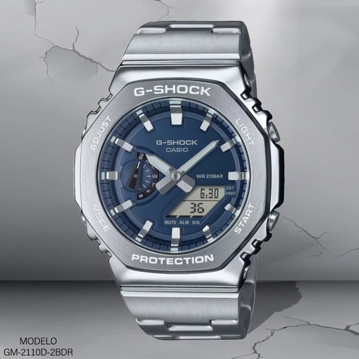 [GM-2110D-2BDR] RELOJ CASIO G-SHOCK ANALOGO/DIG. GM-2110D-2BDR METAL PLAT.