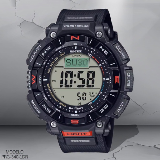 [PRG-340-1DR] RELOJ CASIO DIGITAL PRG-340-1DR SILICON NEGRO.