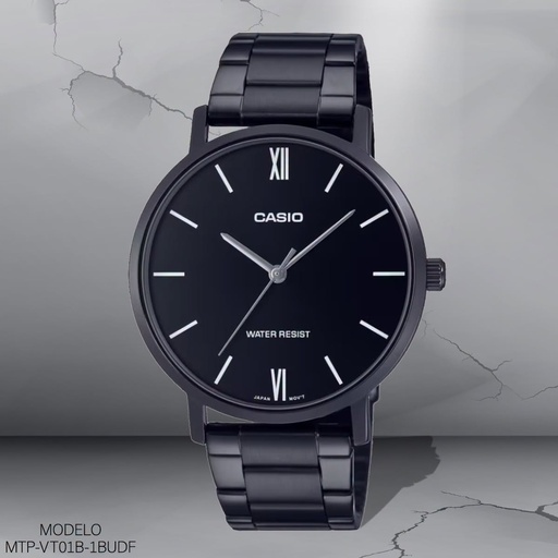 [MTP-VT01B-1BUDF] RELOJ CASIO ANALOGO MTP-VT01B-1BUDF METAL NEGRO.