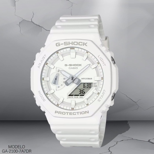 [GA-2100-7A7DR] RELOJ CASIO G-SHOCK ANA/DIG CAB.GA-2100-7A7DR RESINA BLANCA