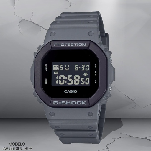 [DW-5610UU-8DR] RELOJ CASIO G-SHOCK DIGITAL CAB. DW-5610UU-8DR (3525) RESINA GRIS