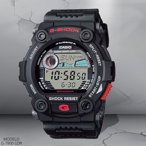 [G-7900-1DR] RELOJ CASIO G-SHOCK DIGITAL CAB. G-7900-1DR RESINA NEGRA