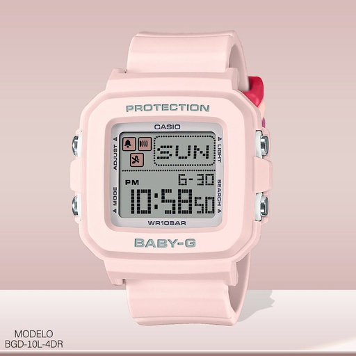 [BGD-10L-4DR] RELOJ CASIO BABY-G DIGITAL DAM.BGD-10L-4DR RESINA ROSA