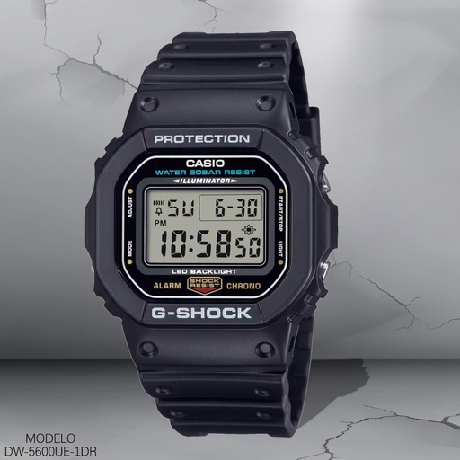 [DW-5600UE-1DR] RELOJ CASIO G-SHOCK DIGITAL CAB.DW-5600UE-1DR RESINA NEGRA