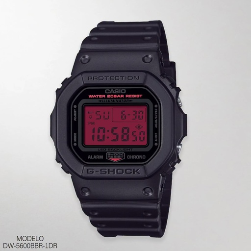 [DW-5600BBR-1DR] RELOJ CASIO G-SHOCK DIGITAL CAB.DW-5600BBR-1DR RESINA NEGRA