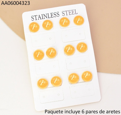 [AA06004323] PAQ.6 PARES ARETES MEDIA PELOTA 12MM