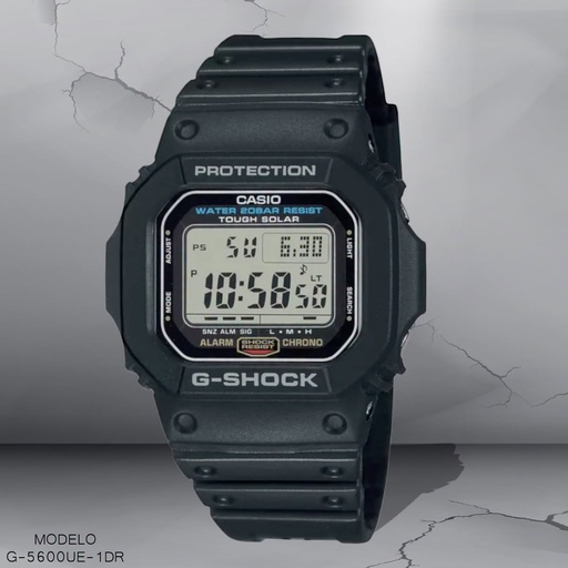 [G-5600UE-1DR] RELOJ CASIO G-SHOCK DIGITAL CAB.G-5600UE-1DR RESINA NEGRA