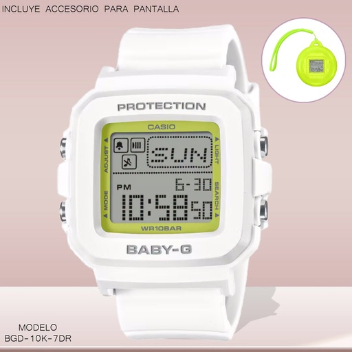[BGD-10K-7DR] RELOJ CASIO BABY-G DIGITAL DAM.BGD-10K-7DR RESINA BLANCO