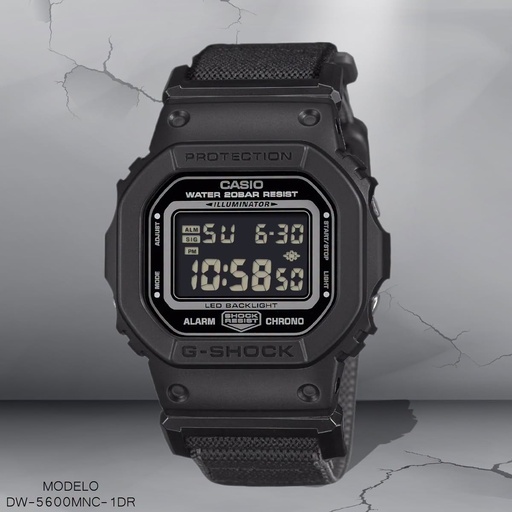 [DW-5600MNC-1DR] RELOJ CASIO G-SHOCK DIGITAL CAB. DW-5600MNC-1DR RESINA NEGRA