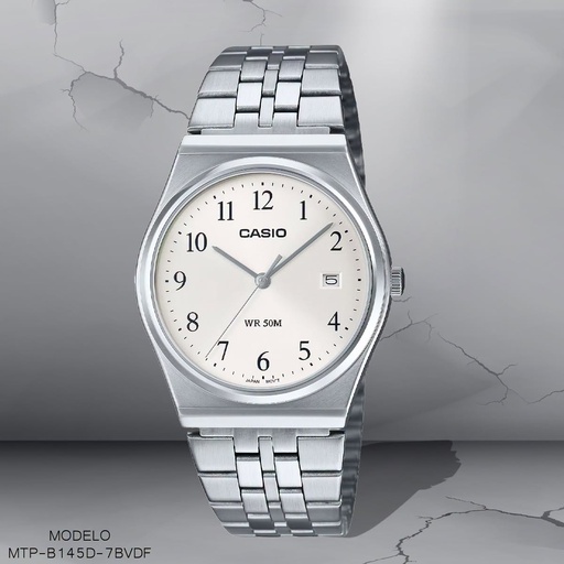 [MTP-B145D-7BVDF] RELOJ CASIO ANALOGO CAB. MTP-B145D-7BVDF METAL PLAT.